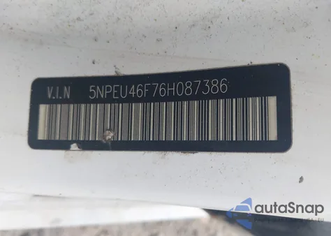2006 Hyundai Sonata Gls V6/Lx V6 z USA, uszkodzony, nr VIN 5NPEU46F76H087386